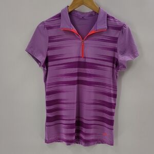 Nike Golf Tour Performance Top Size Medium Zip Neck Two Tone Purple Stretch